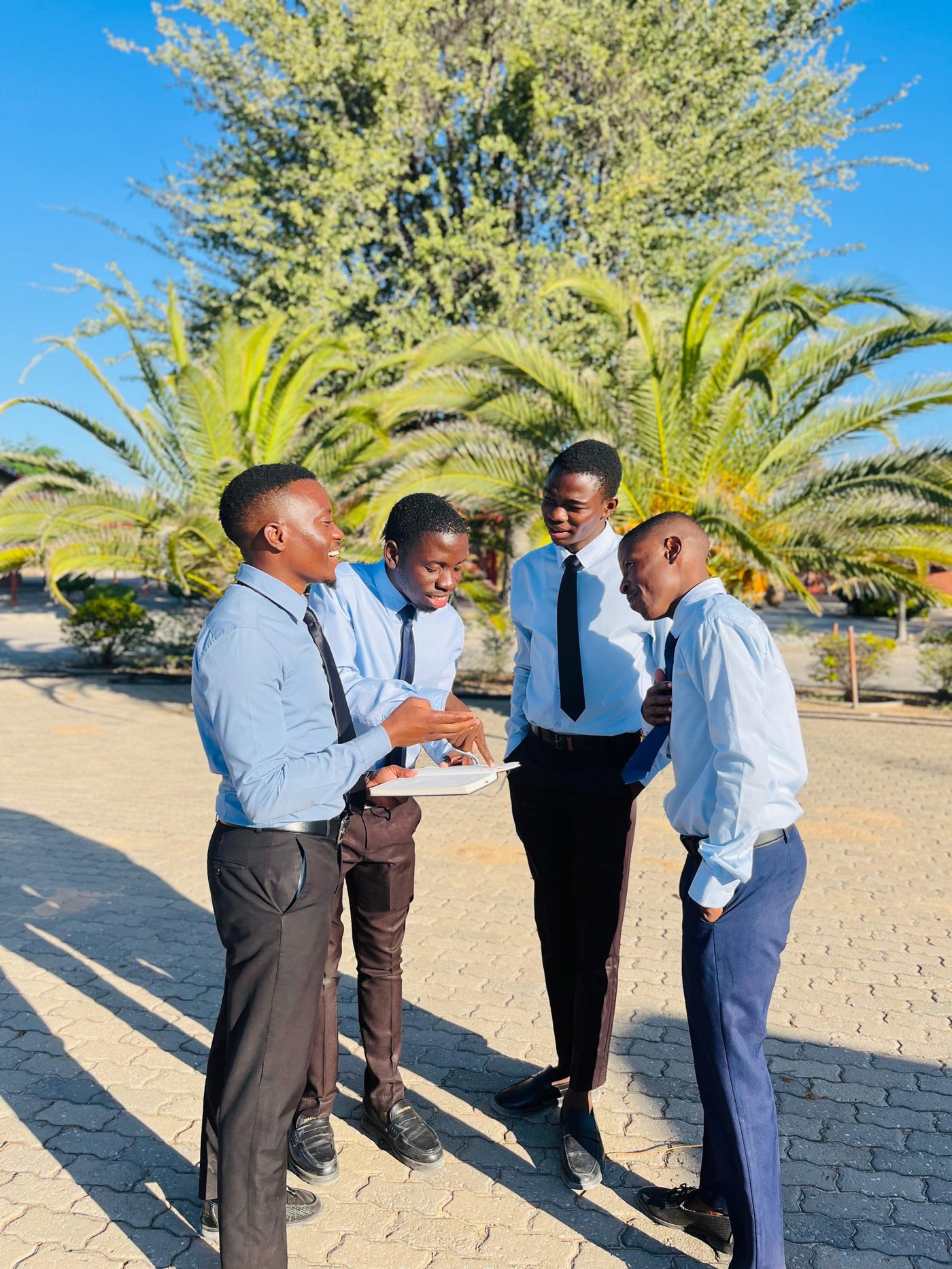 The Andreas Digital Agency team, pictured left to right: Simbungu Nicolause, Kudumo Kupembona, Kleophas and Hembwa Lucas