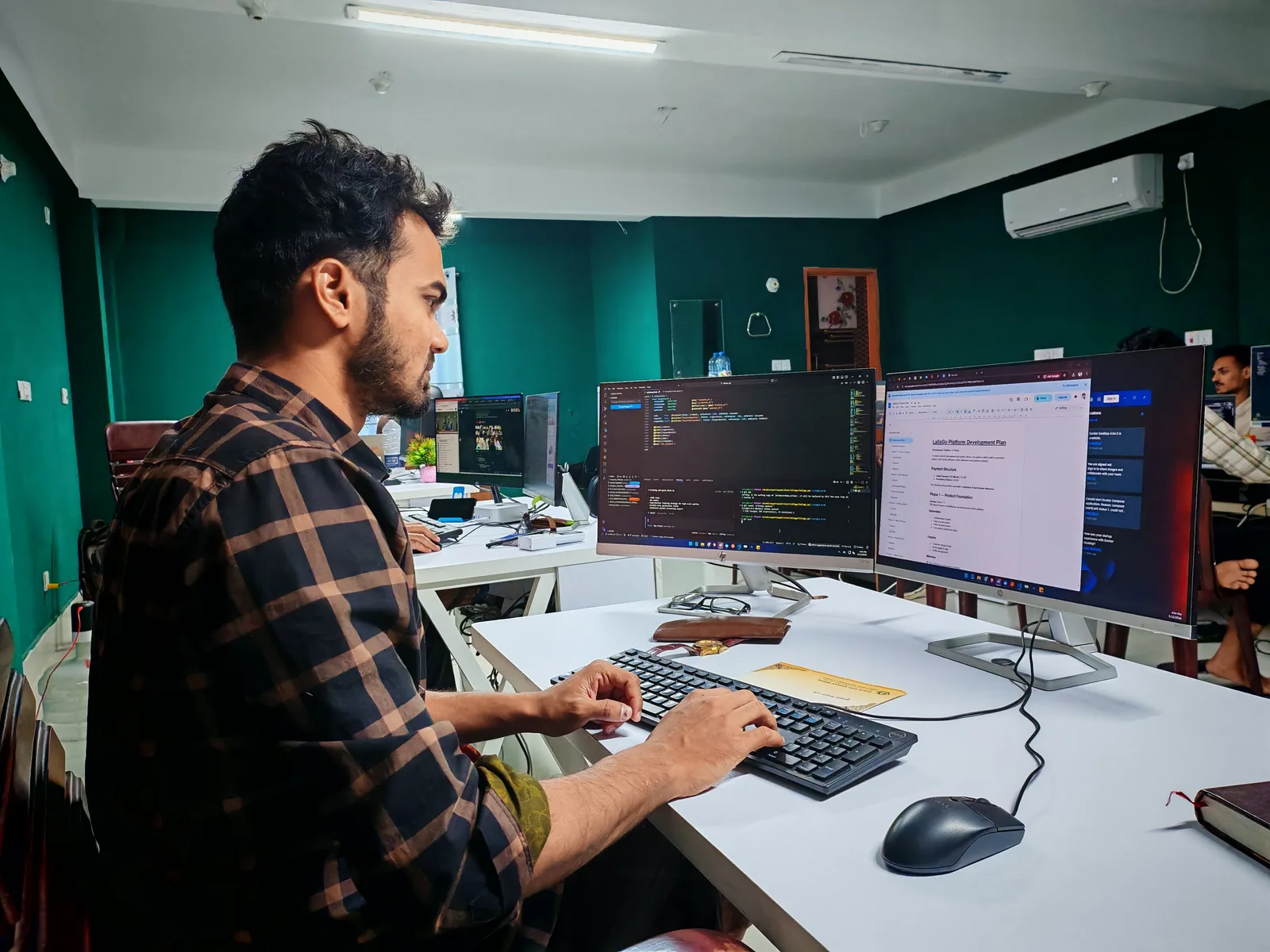 Software developer working with business systems